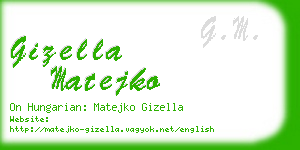 gizella matejko business card